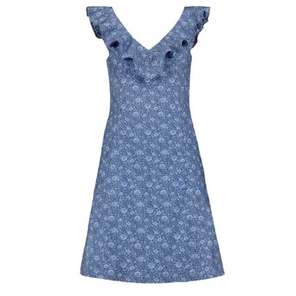 Hope & Henry Women's Sleeveless V-Neck Ruffle Shift Dress NWT size 6 - Picture 3 of 12